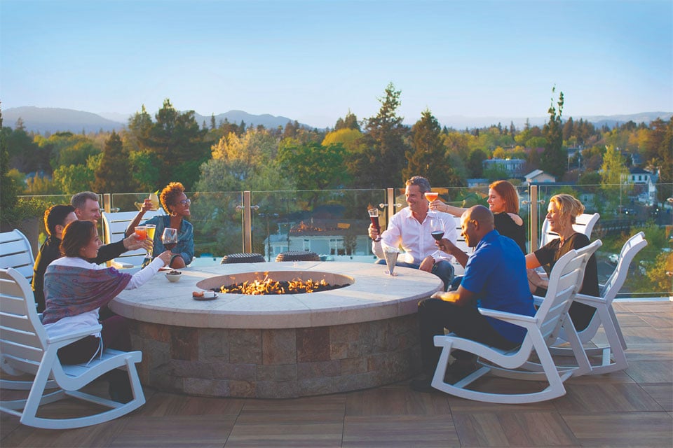 Napa outdoor fireplace seating